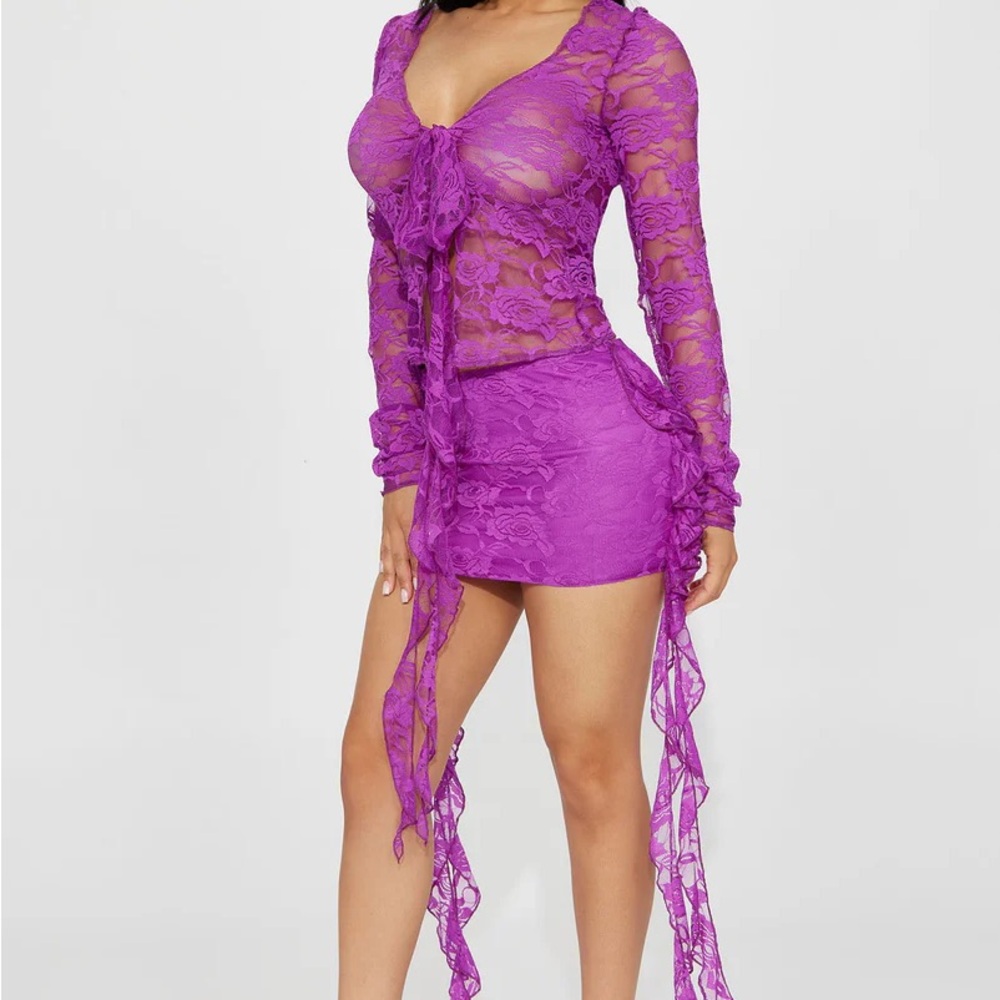 Fashion Nova Purple Lace Set